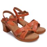 Stepee Tan 2 inch heel Sandals for women - 6 pair set - Tan