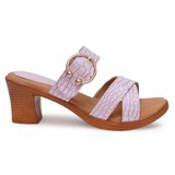 Stepee Purple 2 inch heel Slippers for women - 6 pair set - Purple