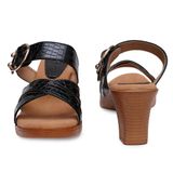 Stepee Black 2 inch heel Slippers for women - 6 pair set - Black