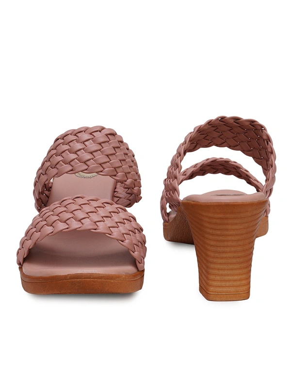 Stepee Peach Casual heel slipper 6 pair set - Peach