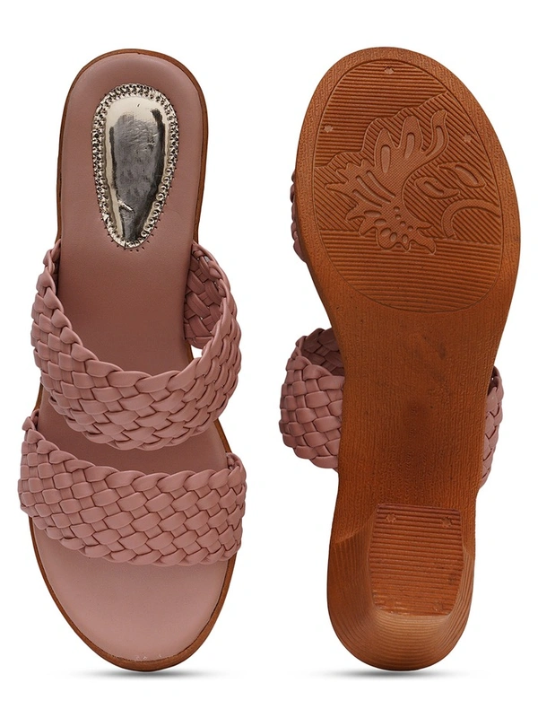 Stepee Peach Casual heel slipper 6 pair set - Peach