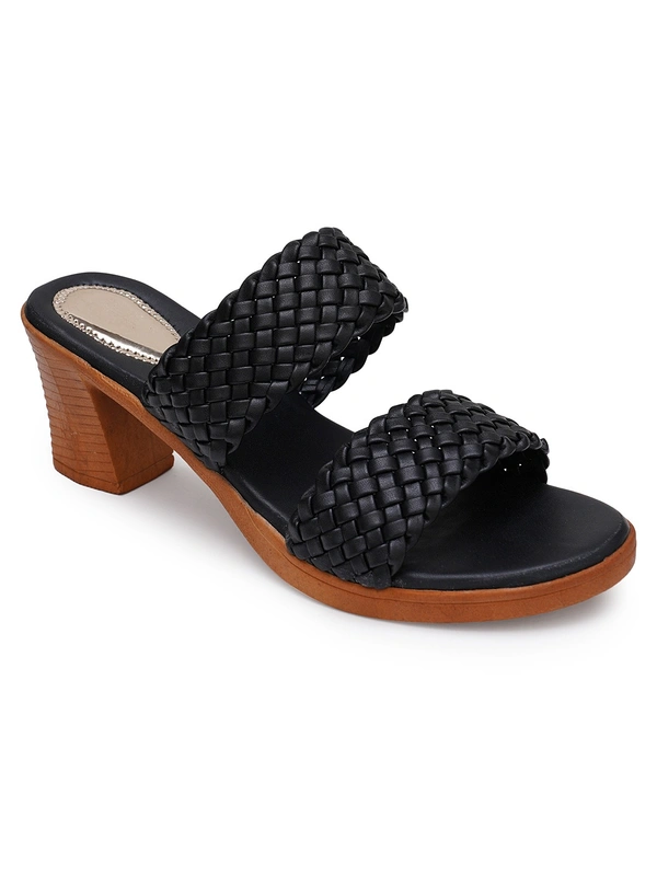 Stepee Black Casual heel slipper 6 pair set - Black