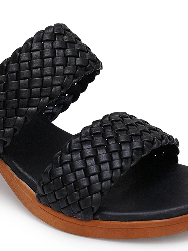 Stepee Black Casual heel slipper 6 pair set - Black