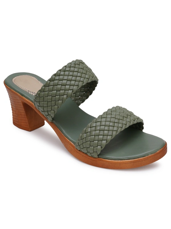 Stepee Olive green Casual heel slipper 6 pair set - Olive green