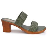 Stepee Olive green Casual heel slipper 6 pair set - Olive green
