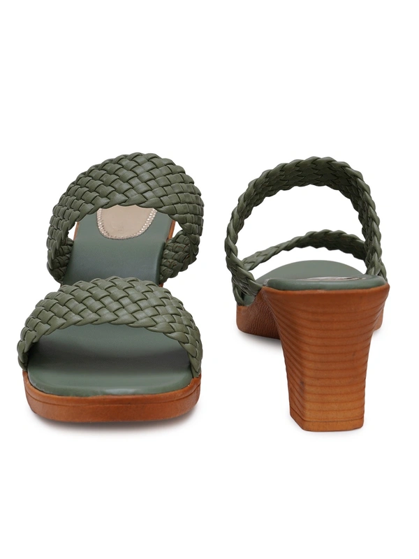 Stepee Olive green Casual heel slipper 6 pair set - Olive green