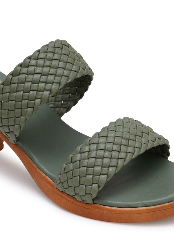 Stepee Olive green Casual heel slipper 6 pair set - Olive green
