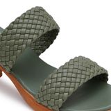 Stepee Olive green Casual heel slipper 6 pair set - Olive green