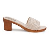 Stepee Cream 2 Inch Heel Sandals For Women - 6 Pair Set - Cream