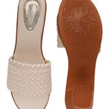 Stepee Cream 2 Inch Heel Sandals For Women - 6 Pair Set - Cream