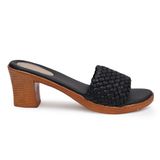 Stepee Black 2 Inch Heel Sandals For Women - 6 Pair Set - Black