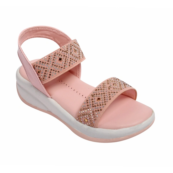 Stepee Pink Kids sandal with siroski  8 Pair set - Sea Pink