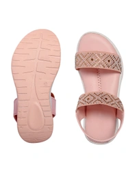 Stepee Pink Kids sandal with siroski  8 Pair set - Sea Pink