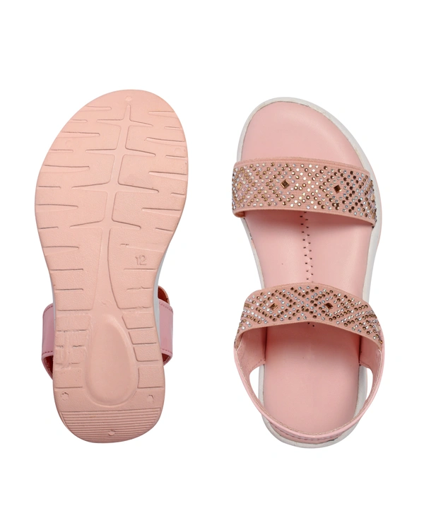 Stepee Pink Kids sandal with siroski  8 Pair set - Sea Pink