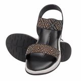 Stepee Black Kids sandal with siroski  8 Pair set - Black