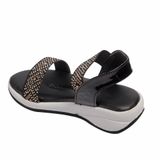 Stepee Black Kids sandal with siroski  8 Pair set - Black