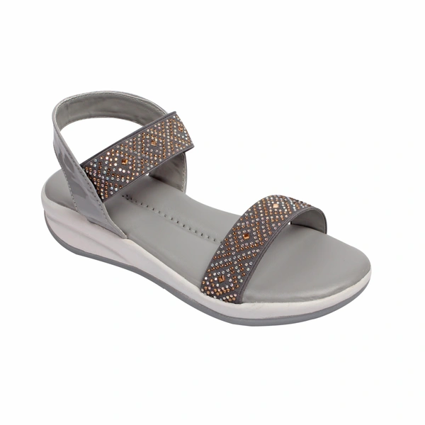 Stepee Grey Kids sandal with siroski  8 Pair set - Dove Gray