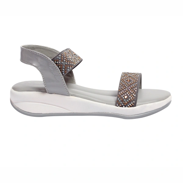Stepee Grey Kids sandal with siroski  8 Pair set - Dove Gray