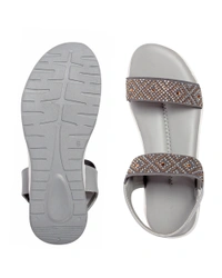 Stepee Grey Kids sandal with siroski  8 Pair set - Dove Gray