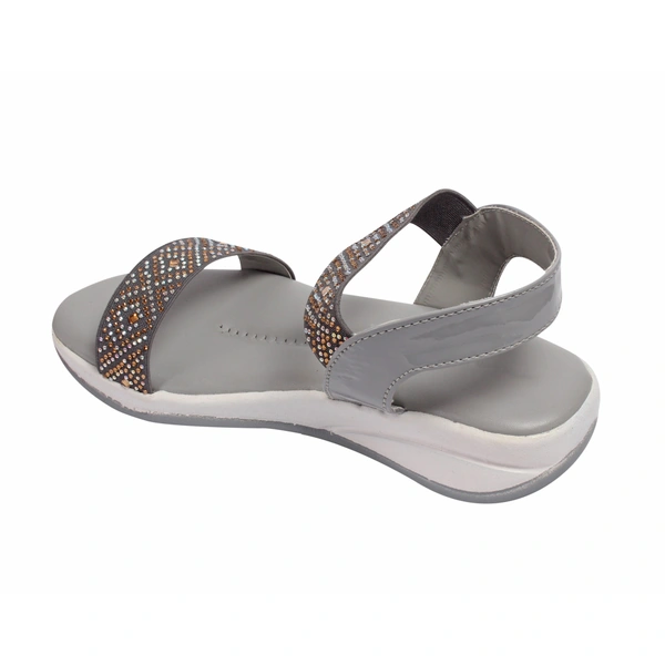 Stepee Grey Kids sandal with siroski  8 Pair set - Dove Gray