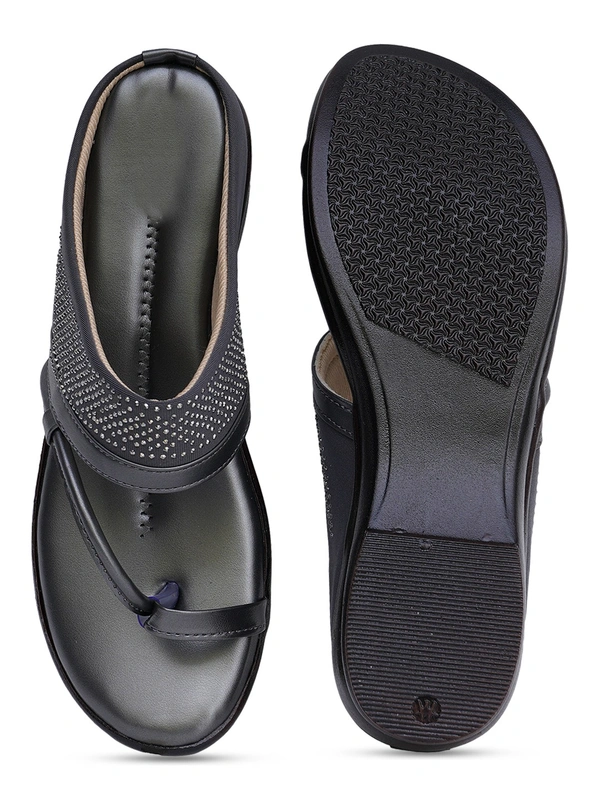 Stepee Grey Comfort Siroski slipper 6 pair set - Grey