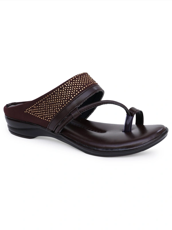 Stepee Brown Comfort Siroski slipper 6 pair set - Brown Brown
