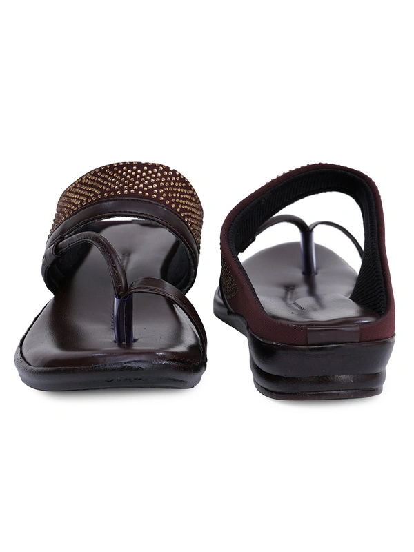 Stepee Brown Comfort Siroski slipper 6 pair set - Brown Brown