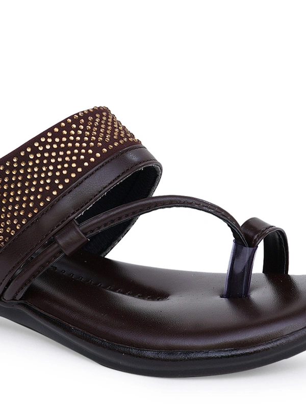 Stepee Brown Comfort Siroski slipper 6 pair set - Brown Brown