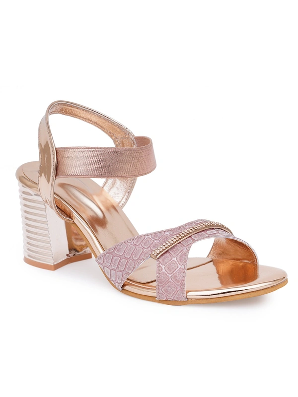 Stepee Rose Gold partywear Bridal heels 6 pair set - Rose Fog
