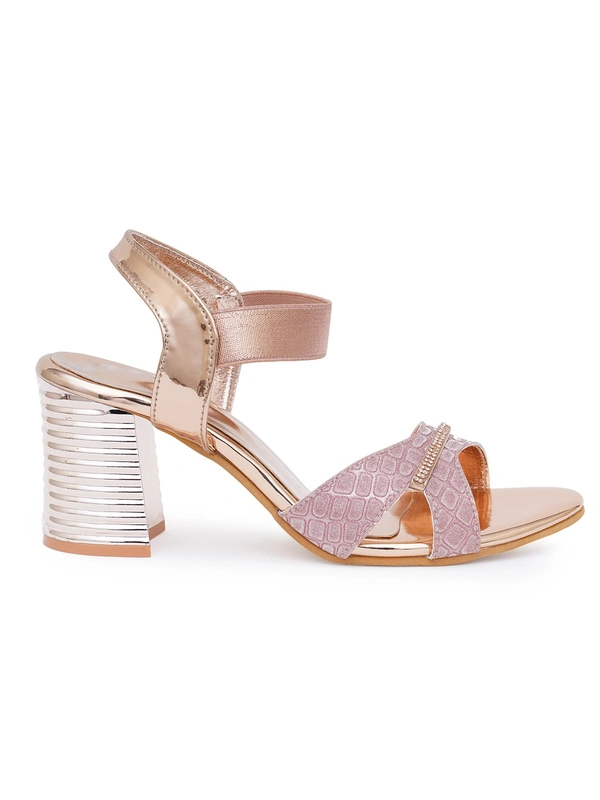 Stepee Rose Gold partywear Bridal heels 6 pair set - Rose Fog
