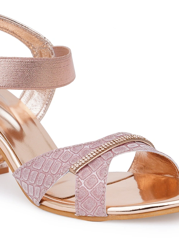 Stepee Rose Gold partywear Bridal heels 6 pair set - Rose Fog