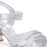 Stepee Silver partywear Bridal heels 6 pair set - Spring Wood