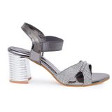 Stepee Grey partywear Bridal heels 6 pair set - Star Dust