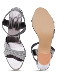 Stepee Grey partywear Bridal heels 6 pair set - Star Dust