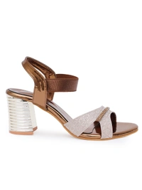 Stepee Copper partywear Bridal heels 6 pair set - Antique