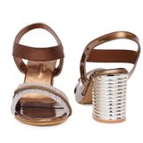 Stepee Copper partywear Bridal heels 6 pair set - Antique