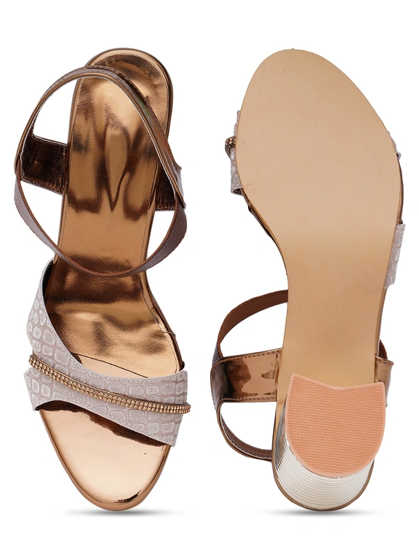 Stepee Copper partywear Bridal heels 6 pair set - Antique