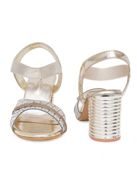 Stepee Golden partywear Bridal heels 6 pair set - Golden