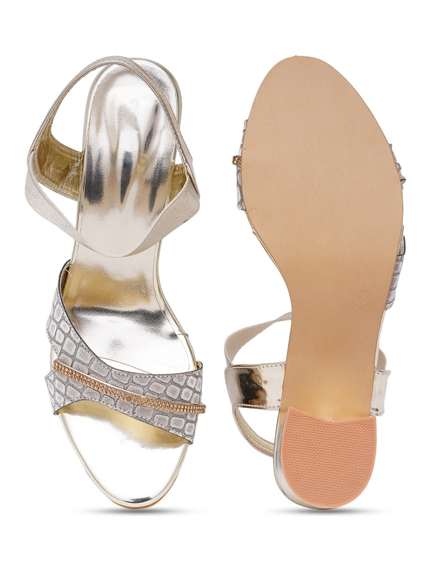 Stepee Golden partywear Bridal heels 6 pair set - Golden