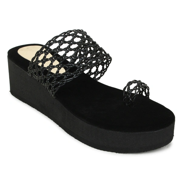 Stepee Black Bunai Rubber Gola Slipper- 6 Pair Set - Black