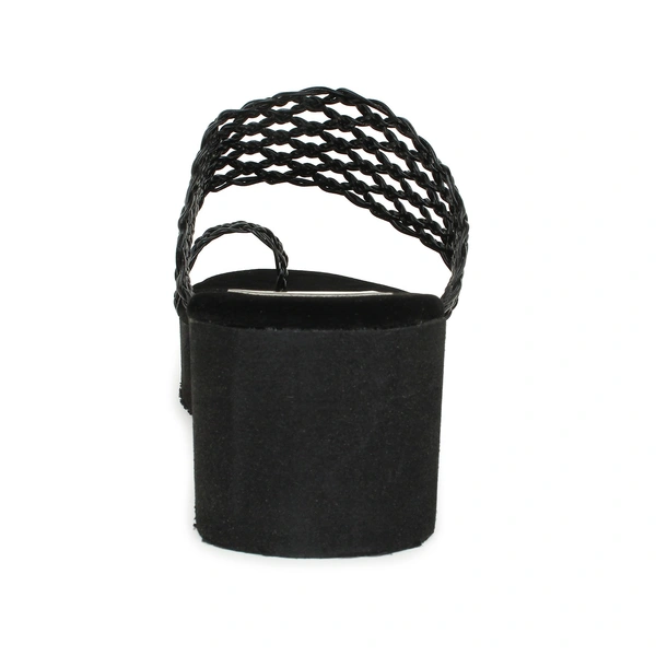 Stepee Black Bunai Rubber Gola Slipper- 6 Pair Set - Black