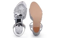 Stepee Silver 2 inch heel  fancy party wear sandal 6 Pair set - Silver