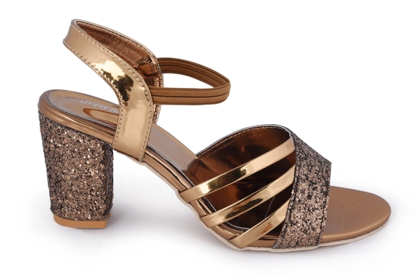 Stepee Coppe r 2 inch heel  fancy party wear sandal 6 Pair set - Antique