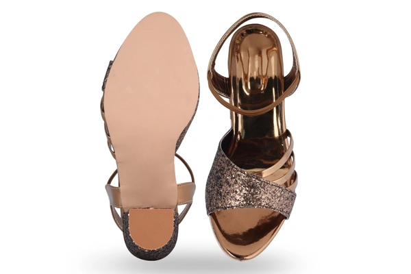 Stepee Coppe r 2 inch heel  fancy party wear sandal 6 Pair set - Antique