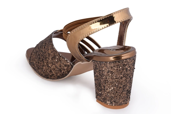 Stepee Coppe r 2 inch heel  fancy party wear sandal 6 Pair set - Antique