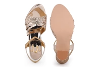 Stepee Golden 2 inch heel  fancy party wear sandal 6 Pair set - Golden