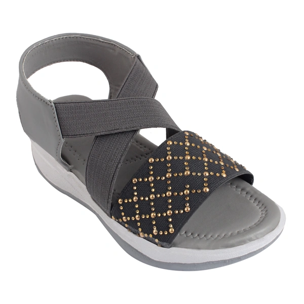 Stepee Grey Kids sandal with siroski  8 Pair set - Grey