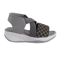 Stepee Grey Kids sandal with siroski  8 Pair set - Grey