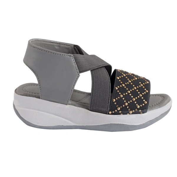 Stepee Grey Kids sandal with siroski  8 Pair set - Grey