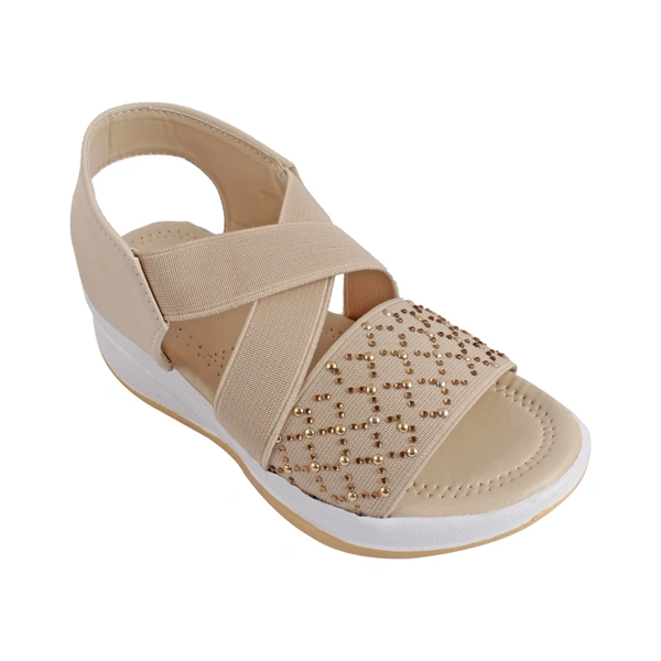 Stepee Cream Kids sandal with siroski  8 Pair set - Cream